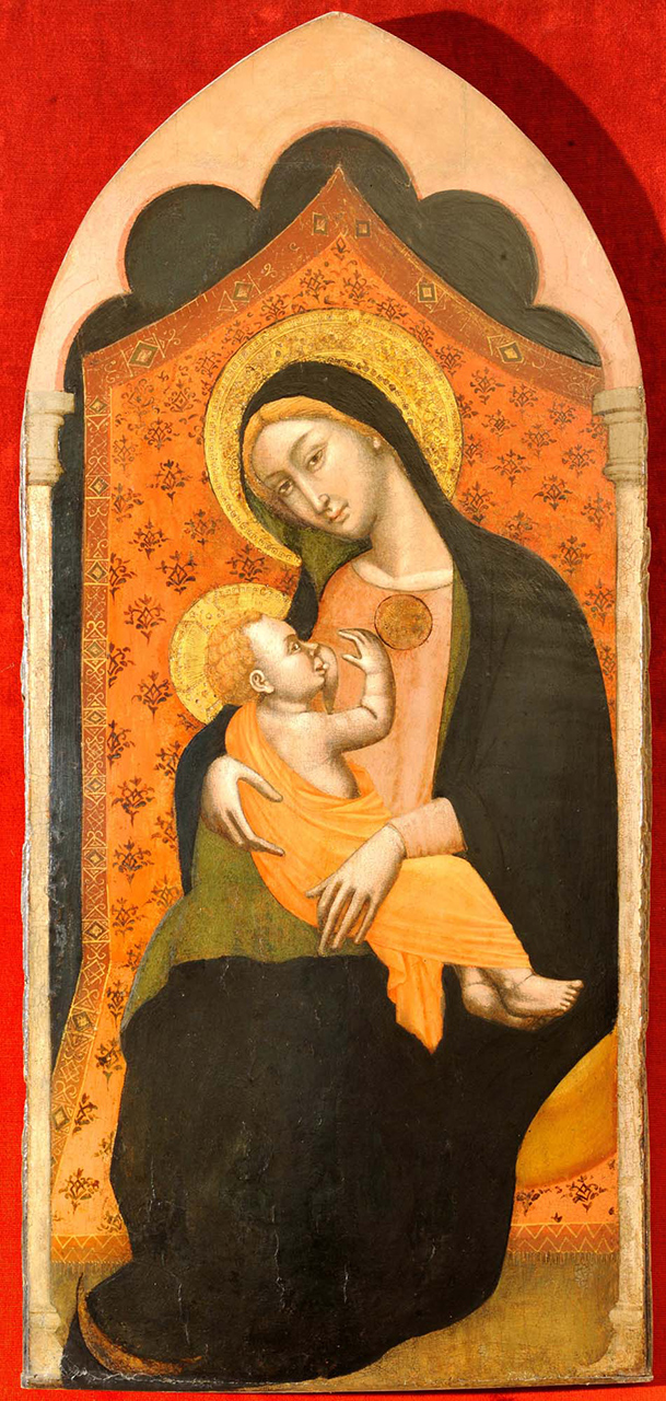 Madonna dell'Umiltà, Madonna con Bambino (dipinto, opera isolata) di Simone di Filippo detto Simone dei Crocifissi (attribuito) - ambito bolognese (ultimo quarto sec. XIV)
