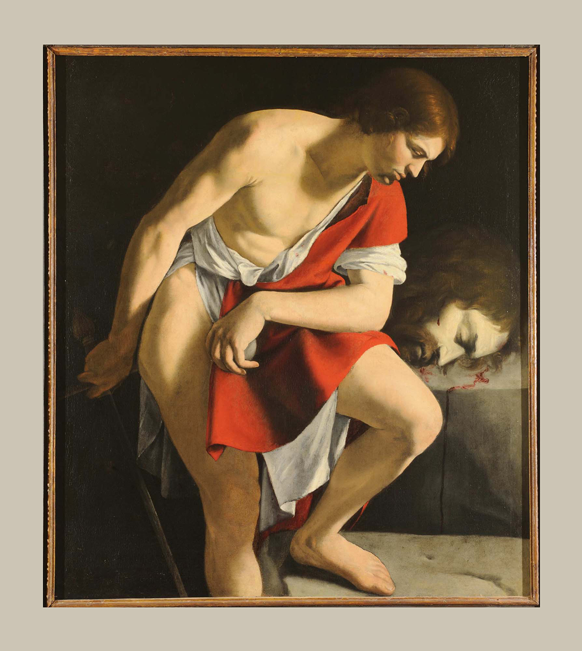 David in contemplazione della testa di Golia, Davide (dipinto, elemento d'insieme) di Gentileschi Orazio (attribuito) - ambito toscano (inizio sec. XVII)