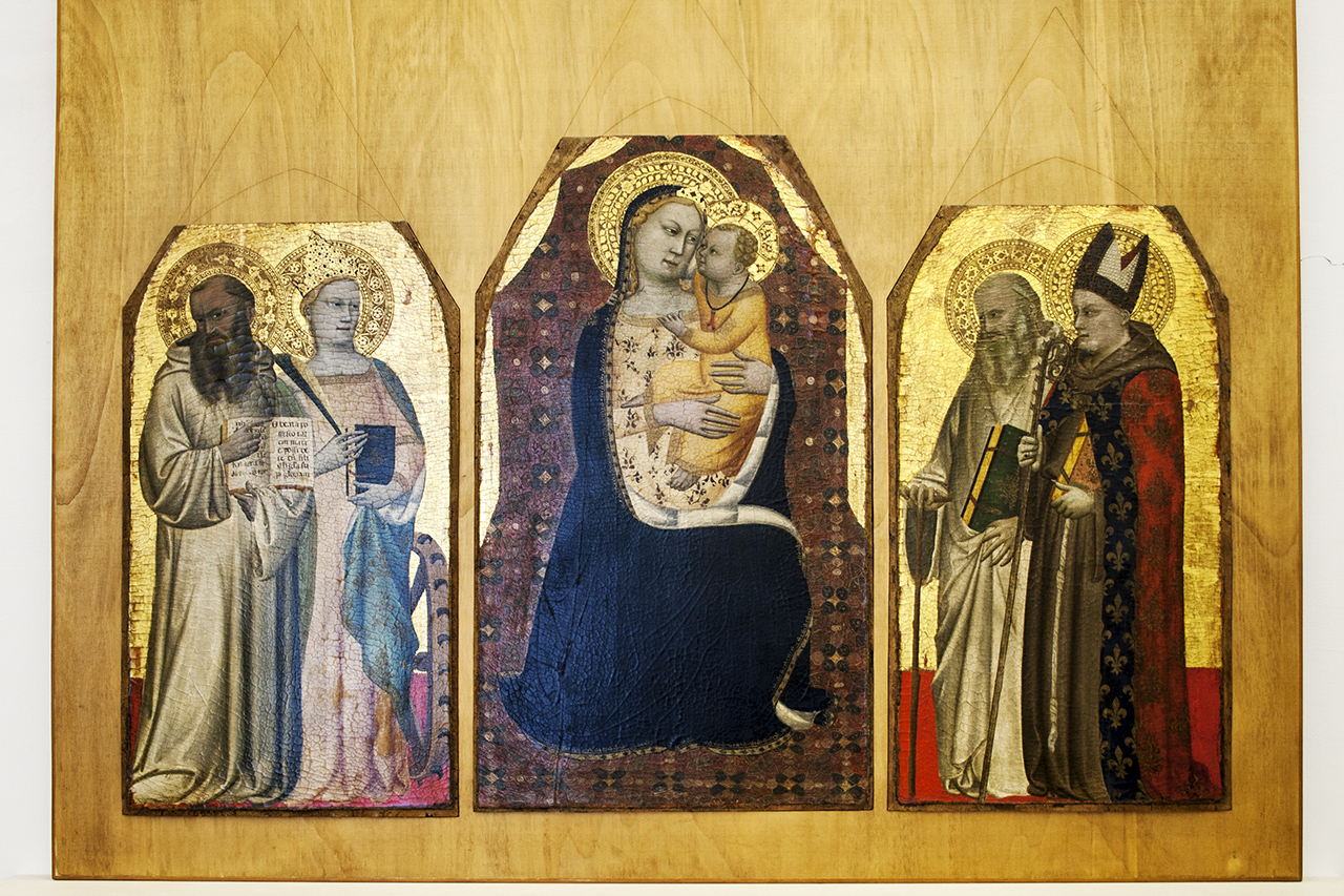 Madonna con Bambino e santi (trittico, elemento d'insieme) di Puccio di Simone (attribuito) - ambito fiorentino (sec. XIV)