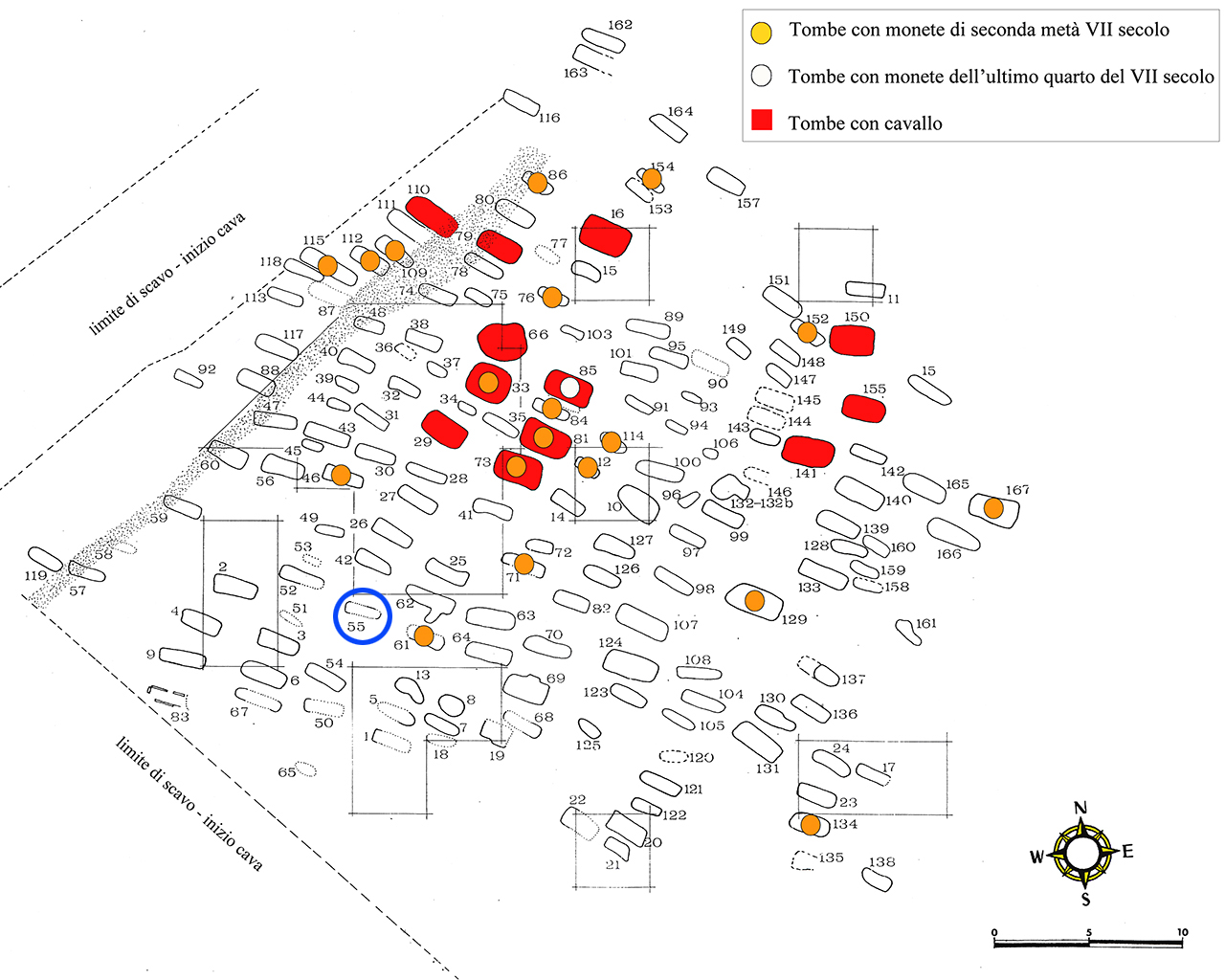 n. 55/Vicenne (tomba, area ad uso funerario) - Campochiaro (CB)  (inizio Altomedioevo)