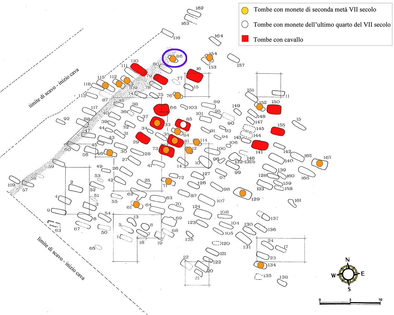 n. 86/Vicenne (tomba, area ad uso funerario) - Campochiaro (CB)  (inizio Altomedioevo)