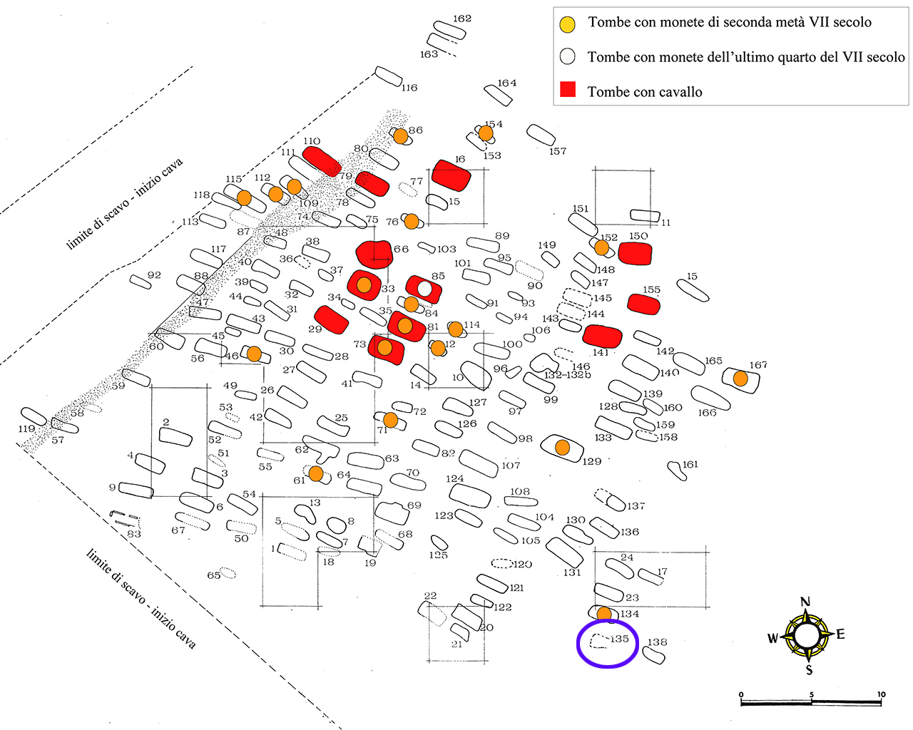 n. 135/Vicenne (tomba, area ad uso funerario) - Campochiaro (CB)  (seconda metà Altomedioevo)