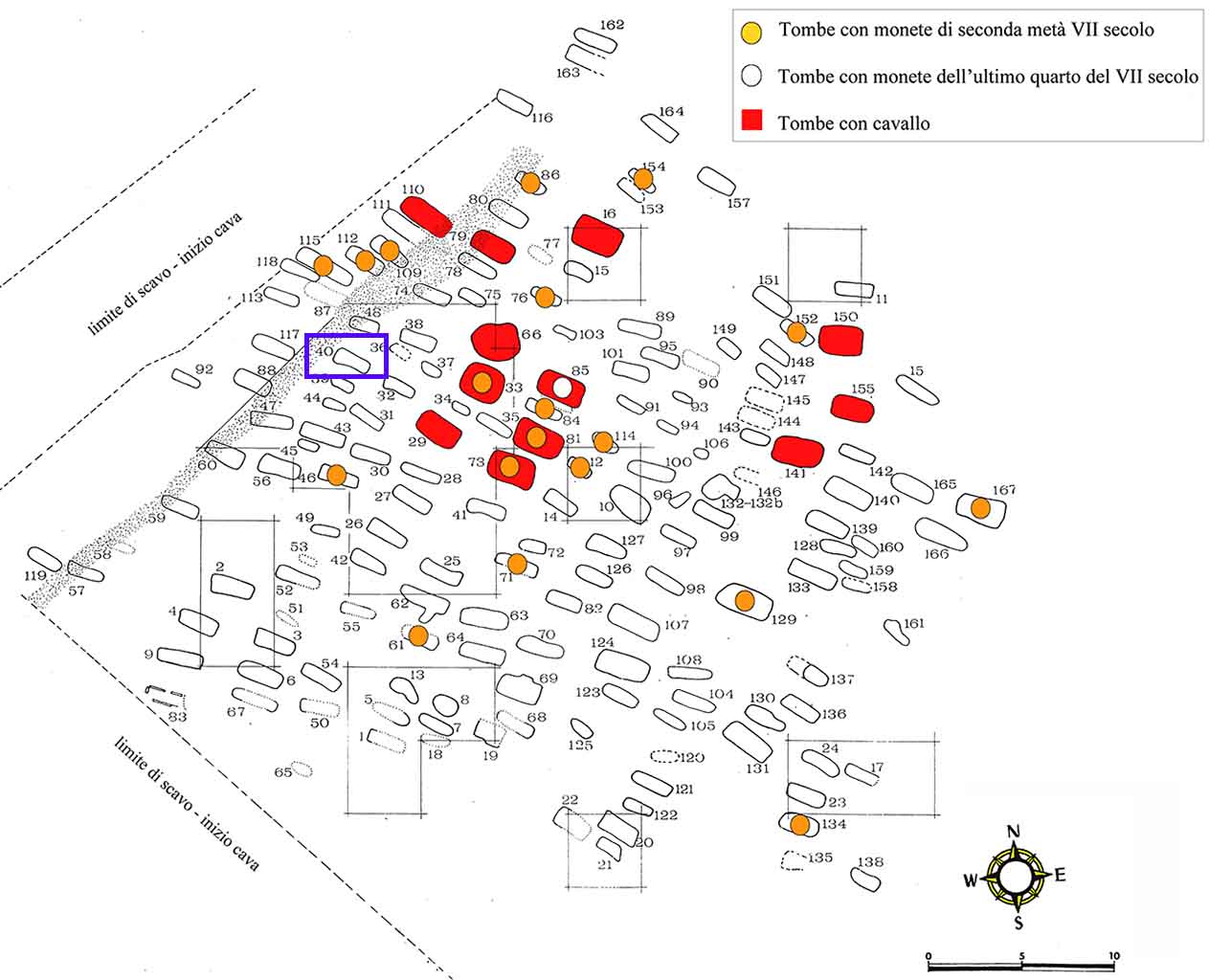 n.40/Vicenne (tomba, area ad uso funerario) - Campochiaro (CB)  (inizio Altomedioevo)