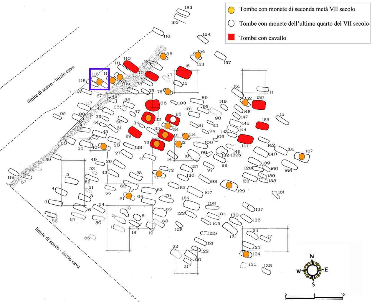 n.115/Vicenne (tomba, area ad uso funerario) - Campochiaro (CB)  (inizio Altomedioevo)
