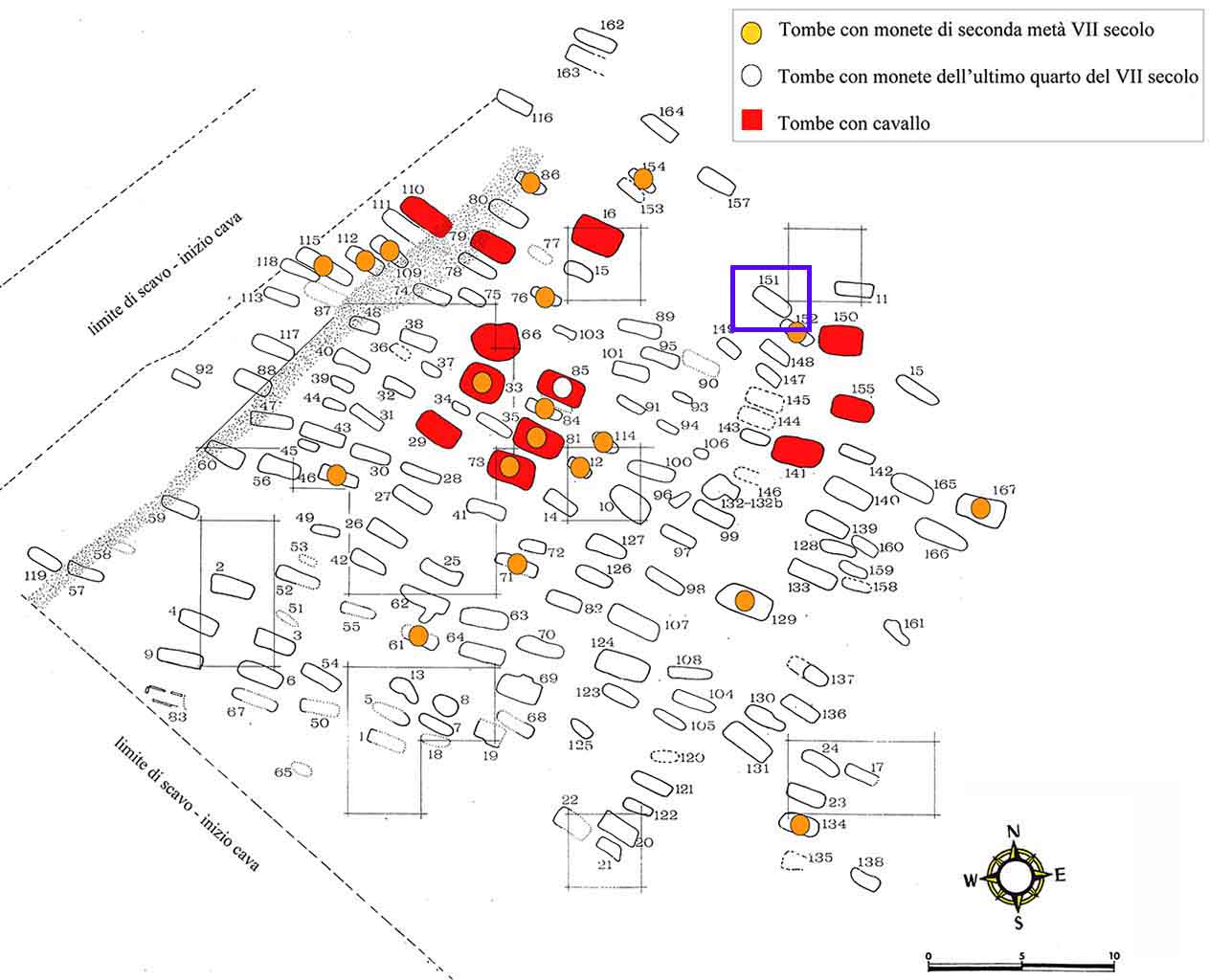 n.151/Vicenne (tomba, area ad uso funerario) - Campochiaro (CB)  (inizio Altomedioevo)