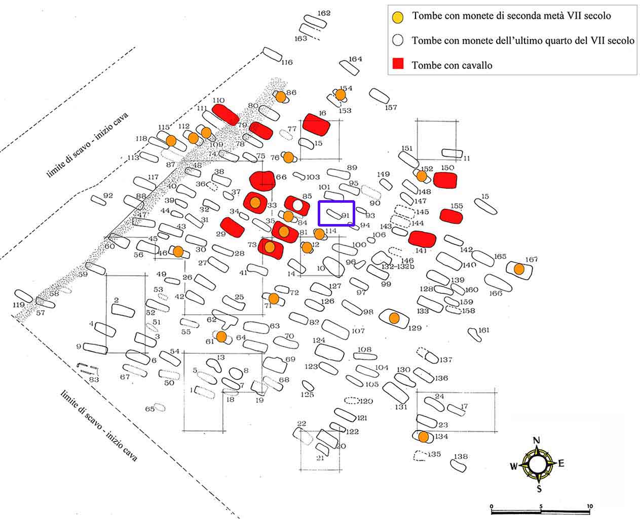 n.91/Vicenne (tomba, area ad uso funerario) - Campochiaro (CB)  (inizio Altomedioevo)