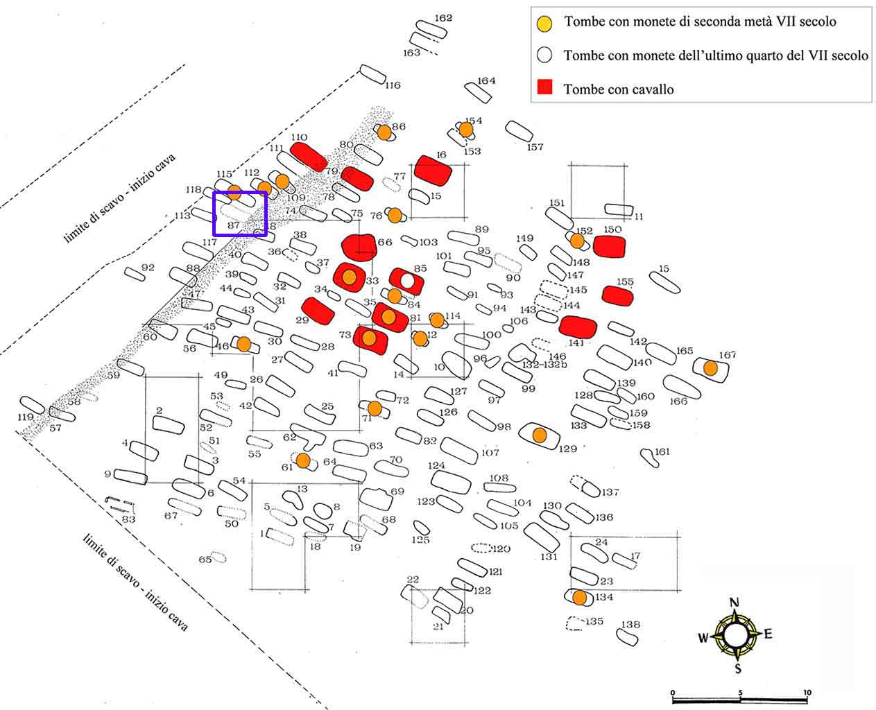 n.87/Vicenne (tomba, area ad uso funerario) - Campochiaro (CB)  (inizio Altomedioevo)