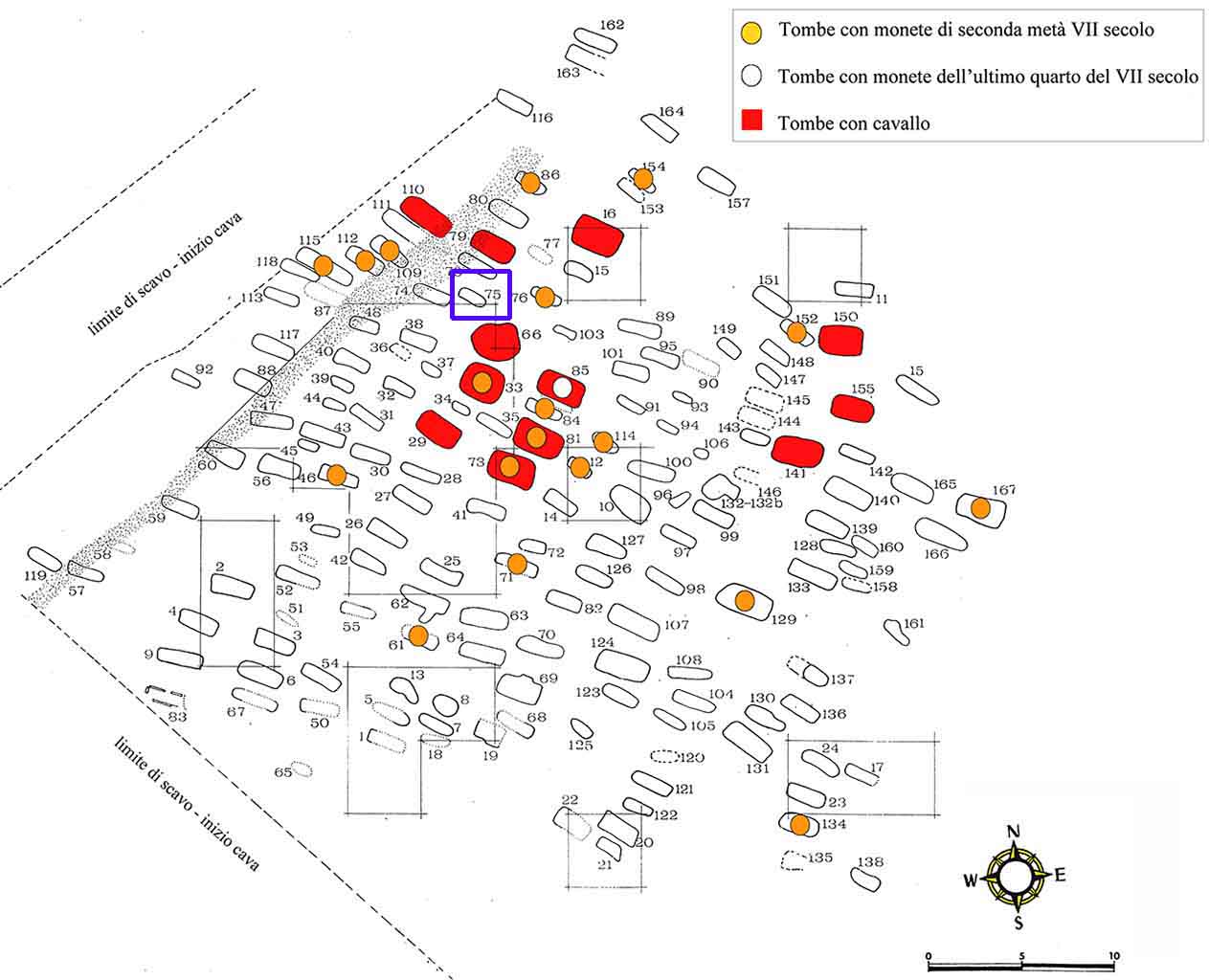 n.75/Vicenne (tomba, area ad uso funerario) - Campochiaro (CB)  (inizio Altomedioevo)