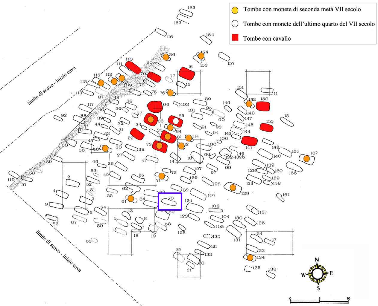 n.70/Vicenne (tomba, area ad uso funerario) - Campochiaro (CB)  (inizio Altomedioevo)
