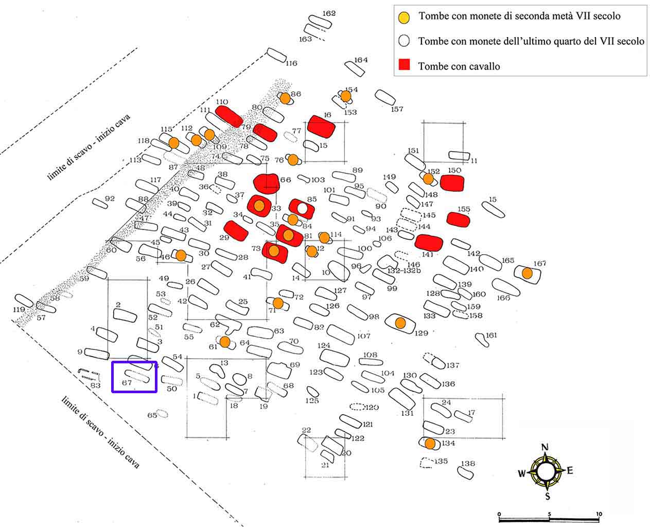 n.67/Vicenne (tomba, area ad uso funerario) - Campochiaro (CB)  (inizio Altomedioevo)