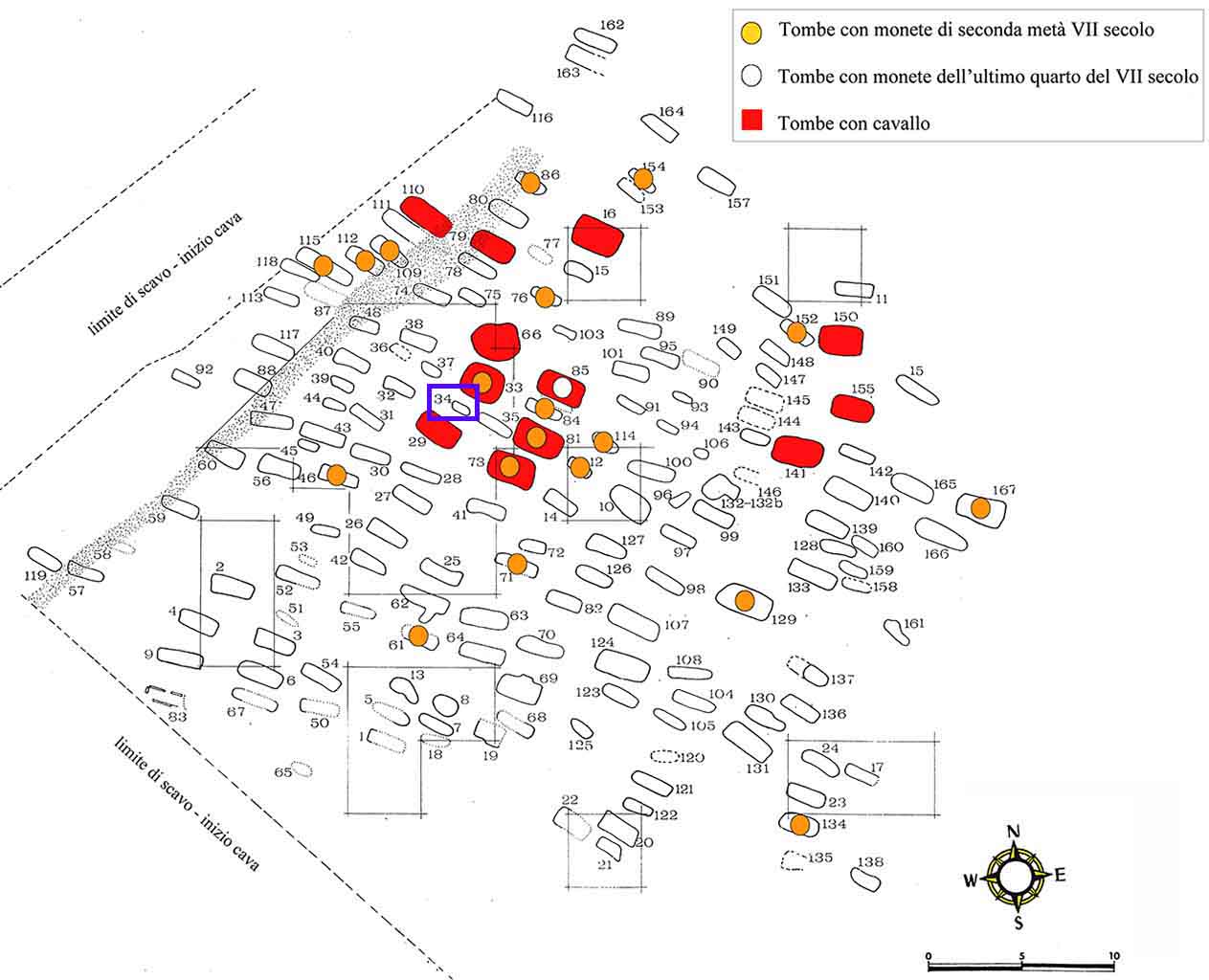 n.34/Vicenne (tomba, area ad uso funerario) - Campochiaro (CB)  (inizio Altomedioevo)