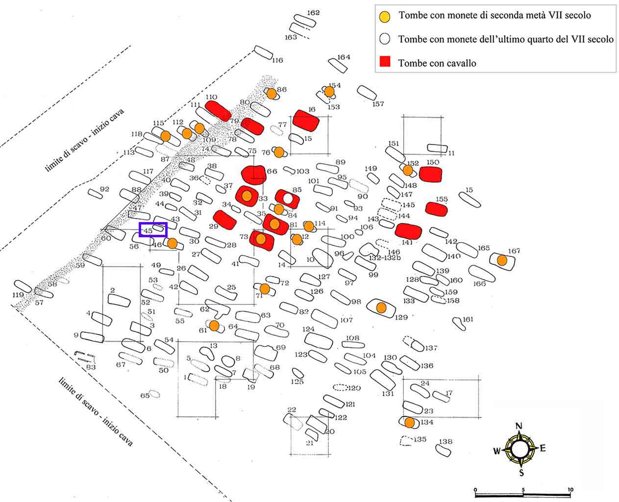 n.45/Vicenne (tomba, area ad uso funerario) - Campochiaro (CB)  (inizio Altomedioevo)