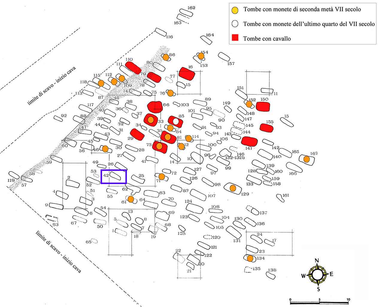 n.42/Vicenne (tomba, area ad uso funerario) - Campochiaro (CB)  (inizio Altomedioevo)