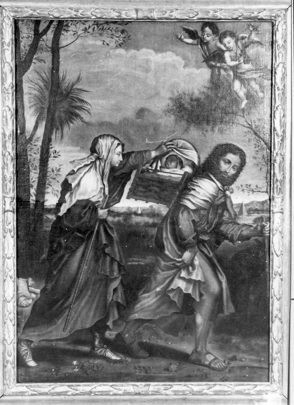 fuga in Egitto (dipinto) di Bartolomeo Castagnola (attribuito) (fine/ inizio secc. XVI/ XVII)