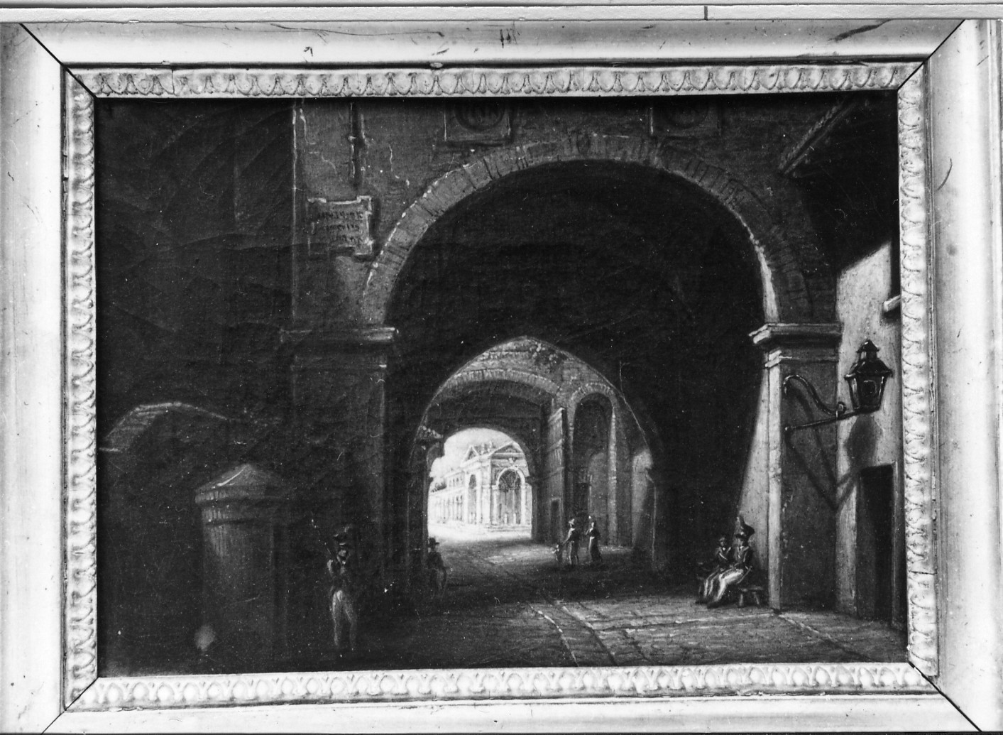 atrio esterno di un carcere (dipinto) - ambito piemontese (prima metà sec. XIX)