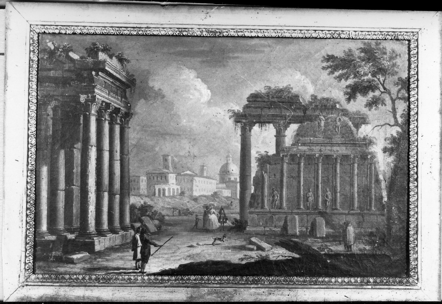 paesaggio con rovine (dipinto) - ambito romano (seconda metà sec. XVIII)