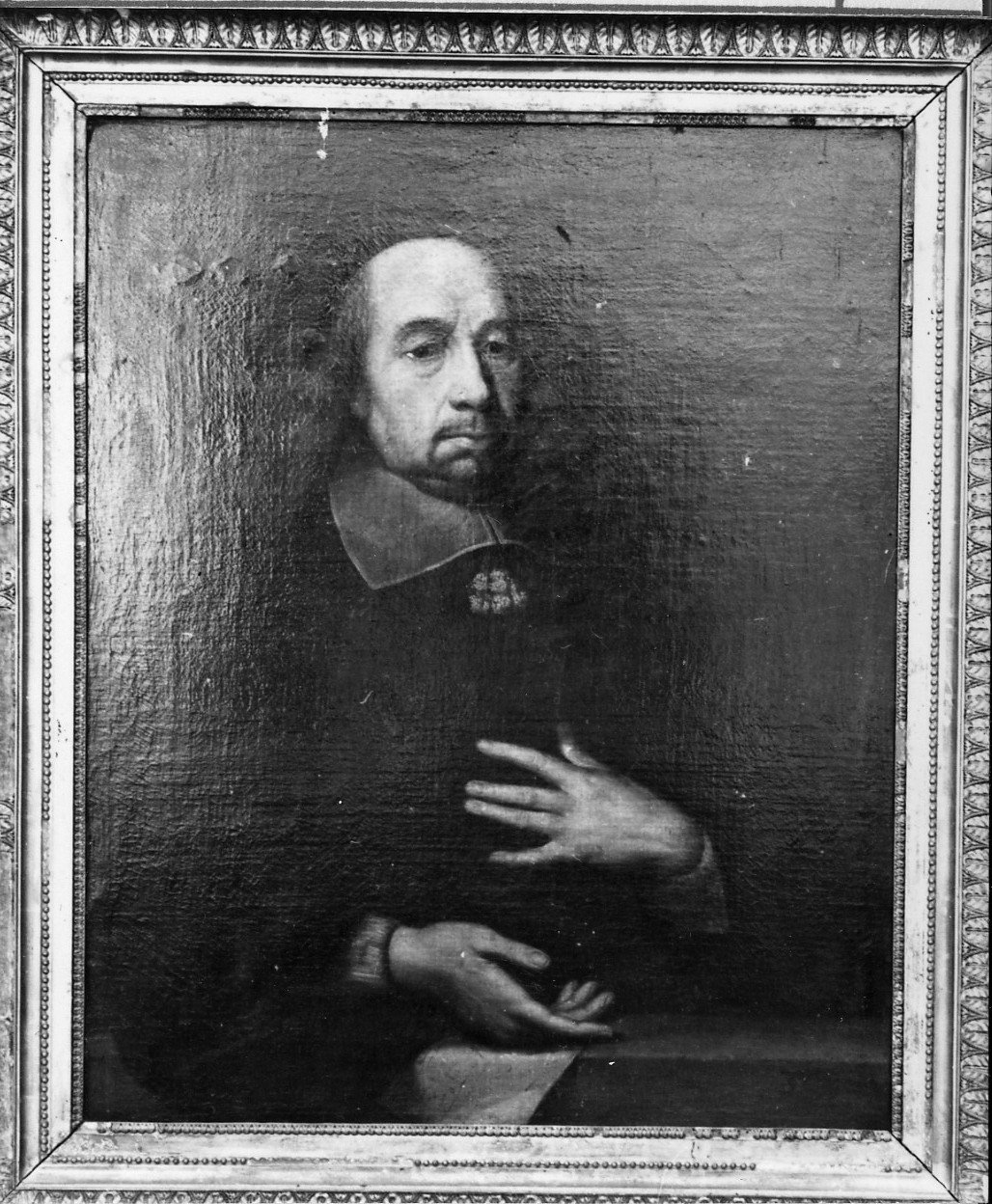 ritratto a mezza figura di prelato (dipinto) - ambito spagnolo (sec. XVII)