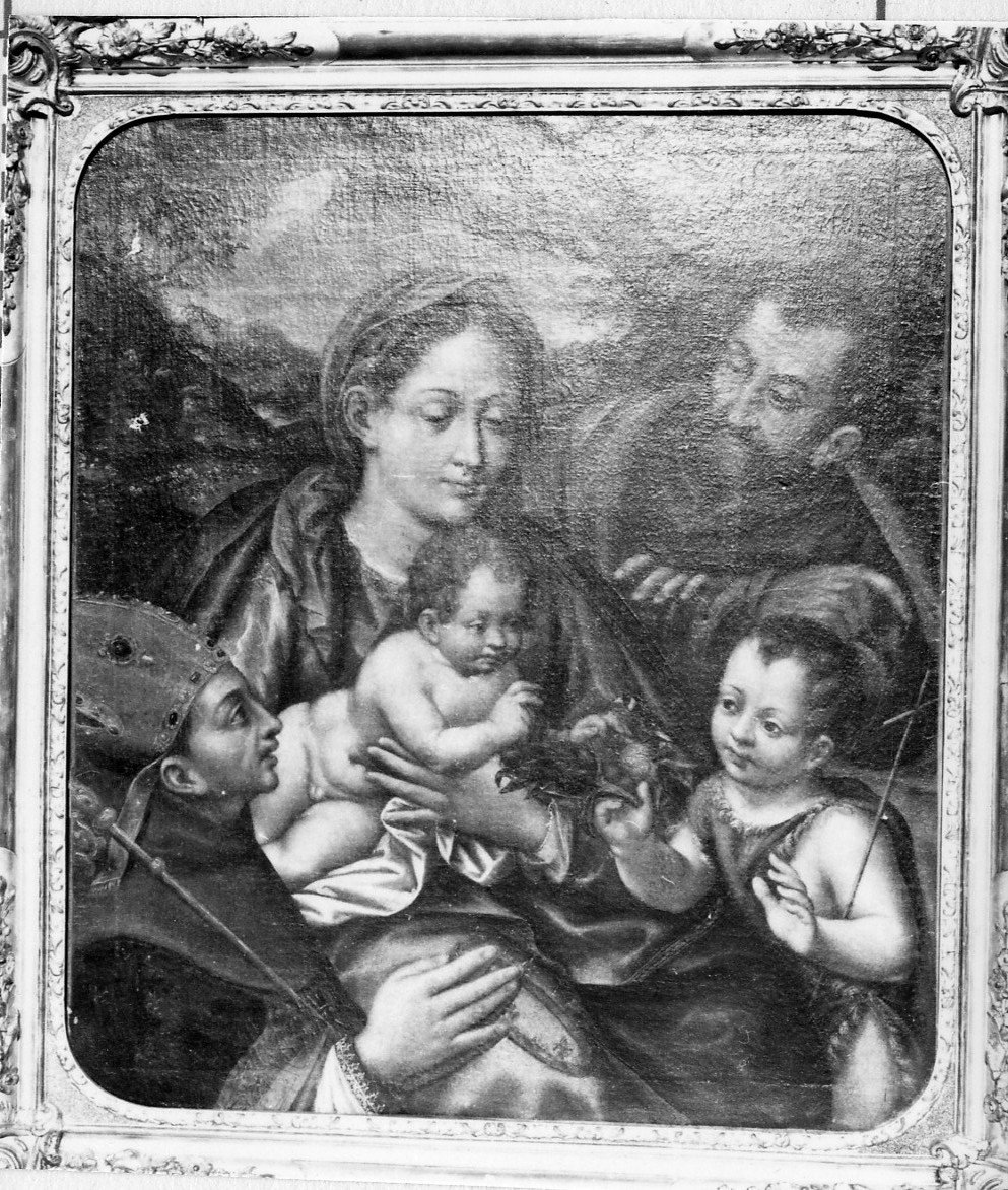 Sacra Famiglia con San Giovanni Battista bambino (dipinto) - ambito sardo (sec. XVI)