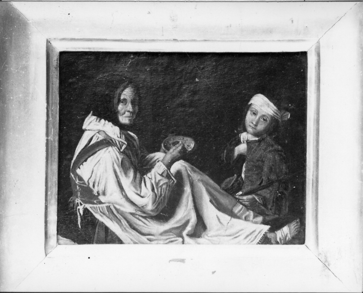 vecchia con fanciullo (dipinto) di Ceruti Giacomo detto Pitocchetto (maniera) (sec. XVIII)