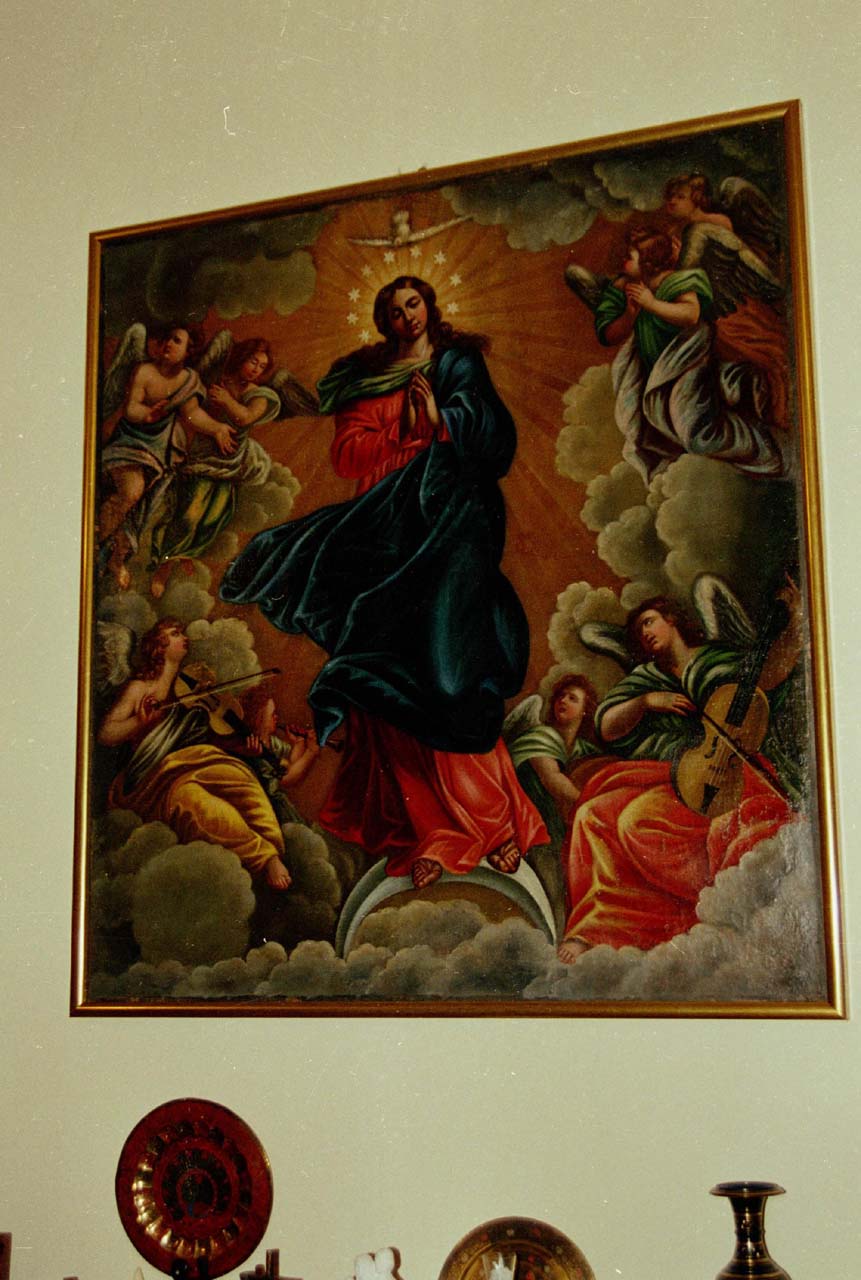 Madonna Immacolata e angeli (dipinto) - ambito sardo (sec. XIX)
