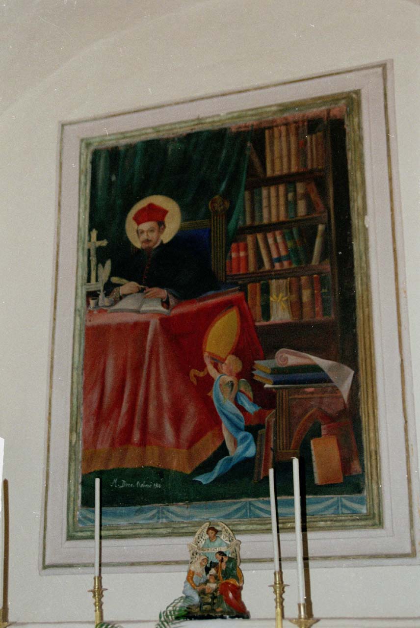 Santo vescovo (dipinto) di Dore M (sec. XX)