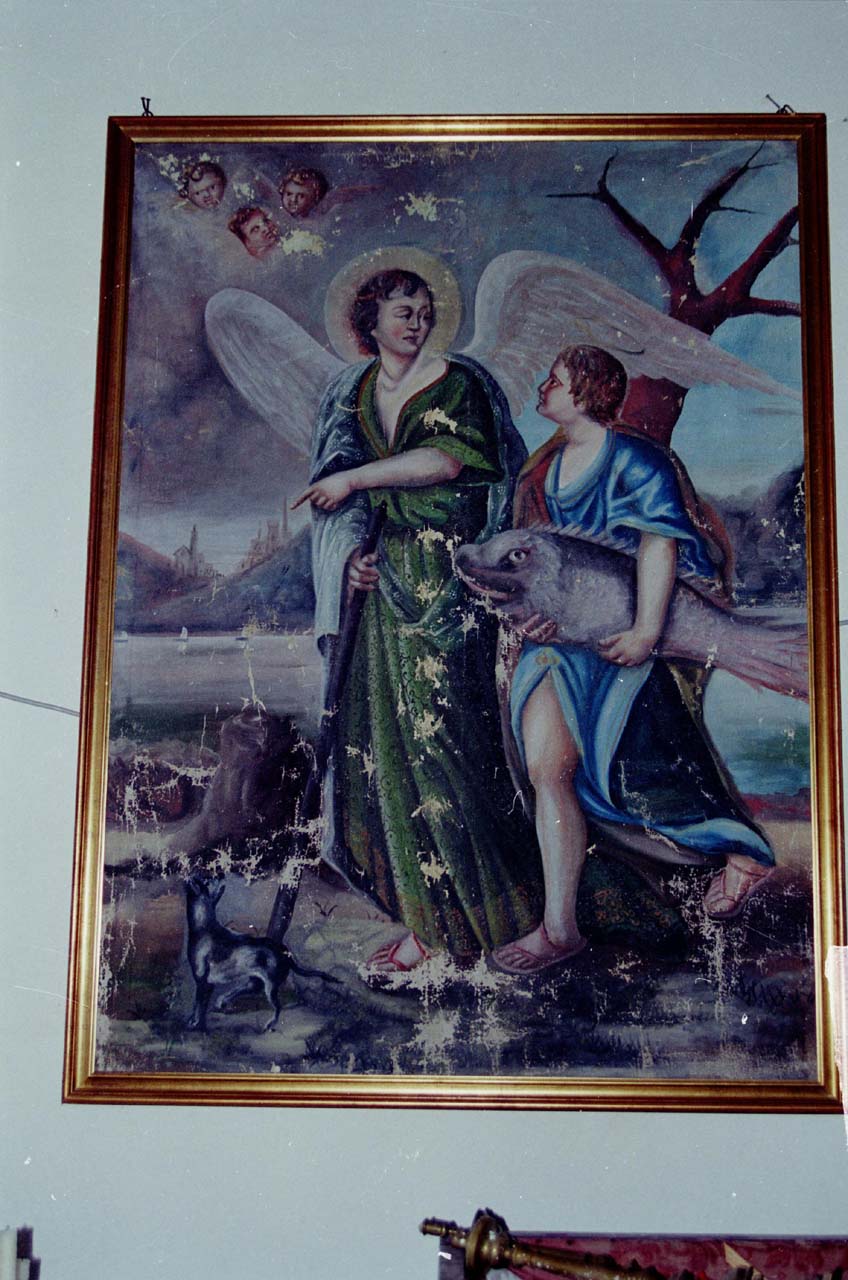 Tobia e San Raffaele arcangelo (dipinto) di Carboni Emanuele (sec. XIX)