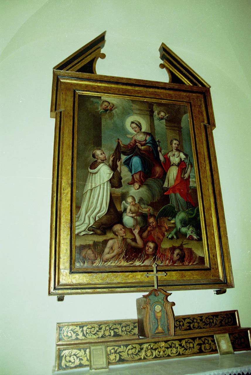 San Simone Stock riceve dalla Madonna l'abito dei carmelitani (dipinto) di Scaleta Sebastiano (attribuito) (sec. XVIII)