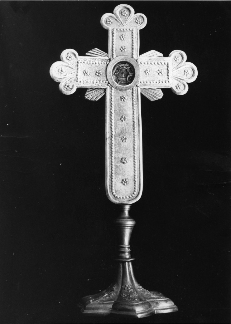 reliquiario - a croce - bottega sarda (inizio sec. XX)