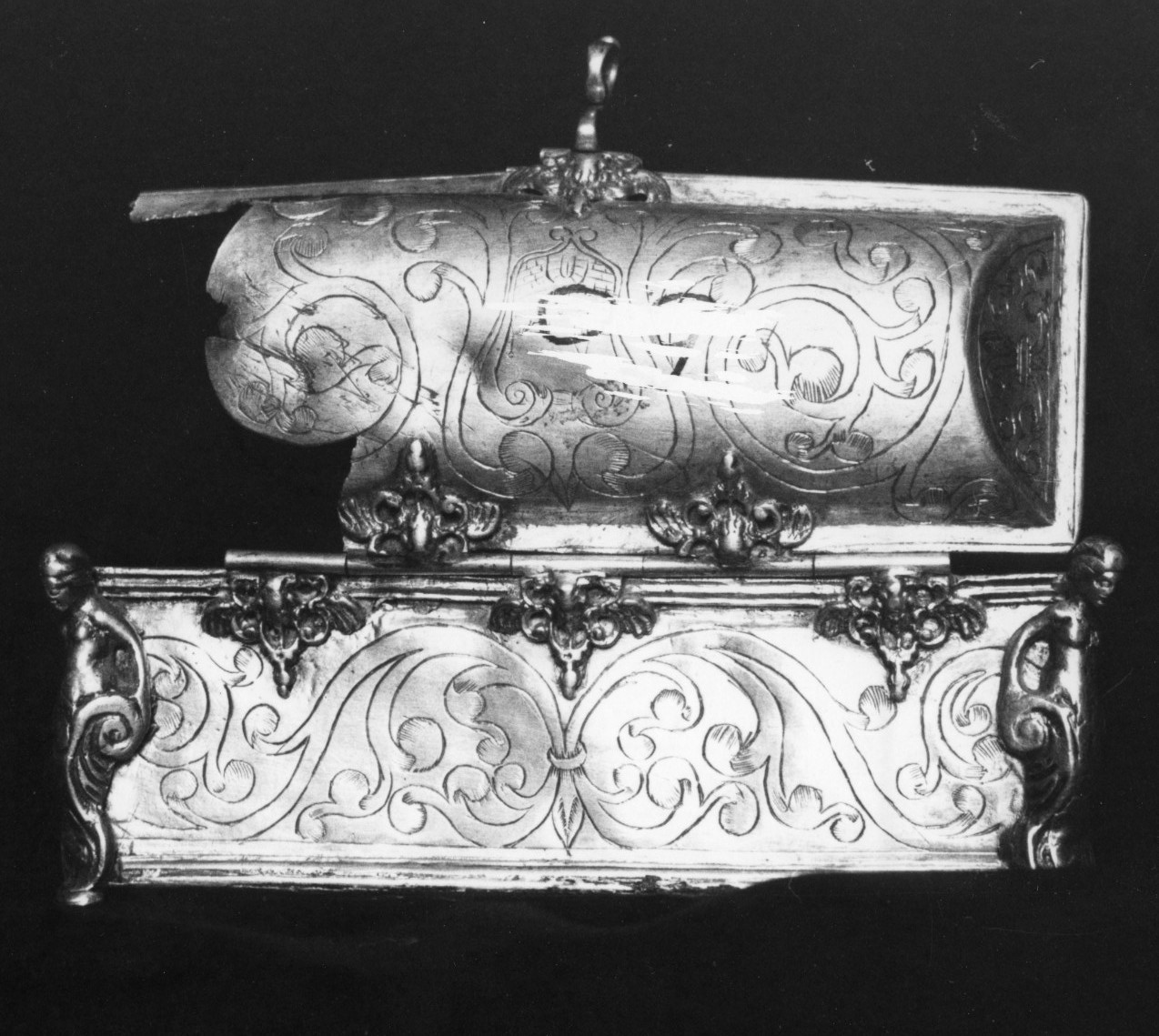 custodia - di vasetti per oli santi - bottega romana (prima metà sec. XVIII)