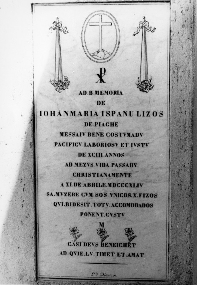 lapide tombale di Diana V (sec. XIX)