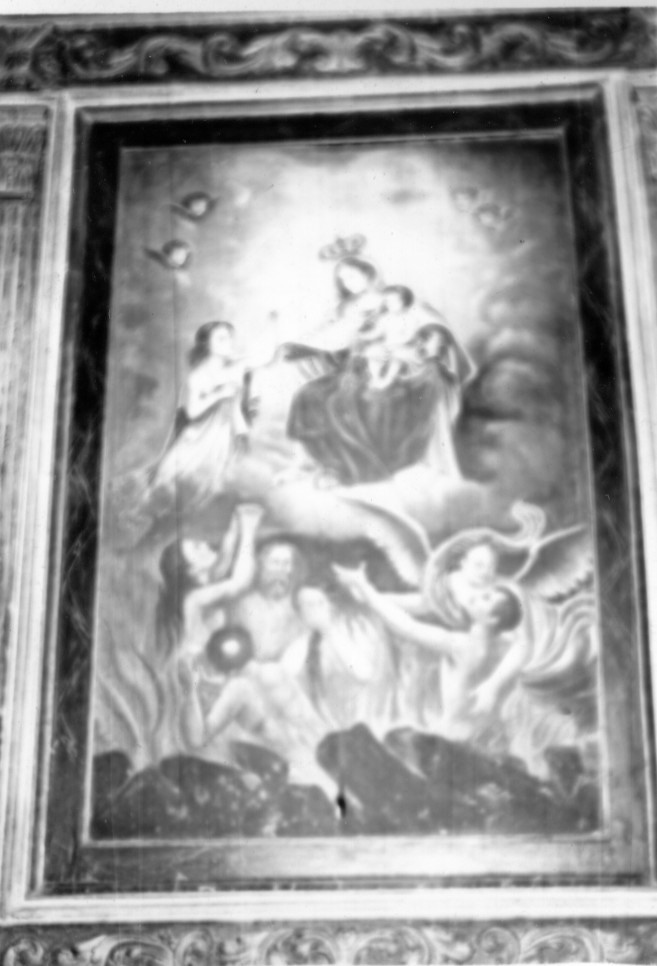 Madonna del Carmelo, angeli e anime del Purgatorio (dipinto) - ambito sardo (fine sec. XVIII)