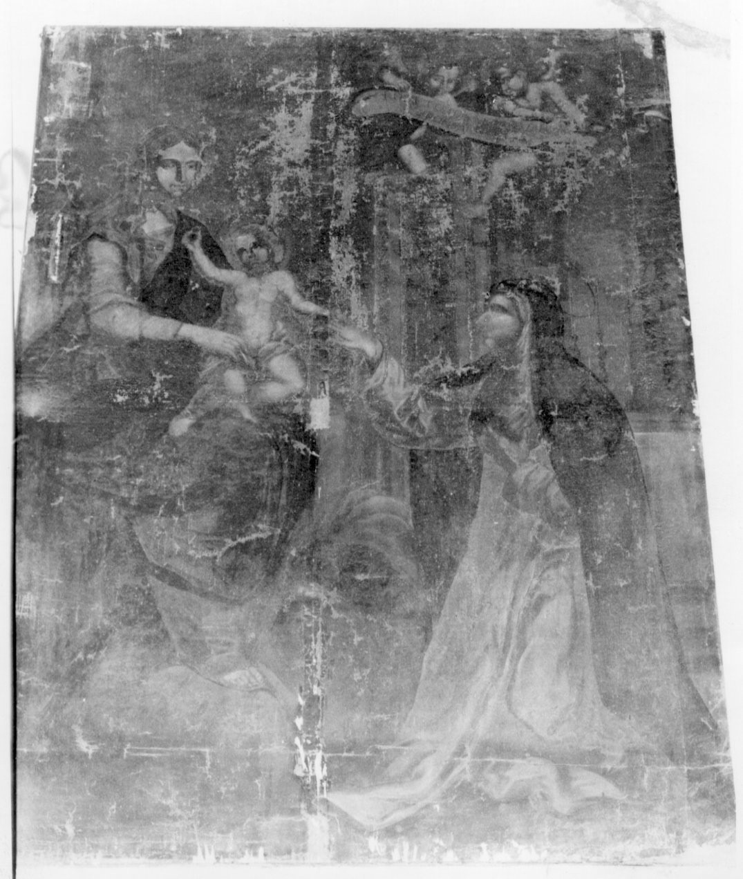 matrimonio mistico di Santa Caterina da Siena (dipinto) - ambito sardo (sec. XVII)