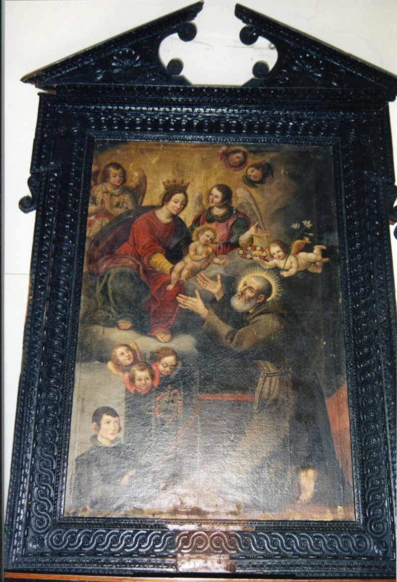 La Madonna porge il Bambino a San Felice da Cantalice (dipinto) - bottega sarda (sec. XVII)