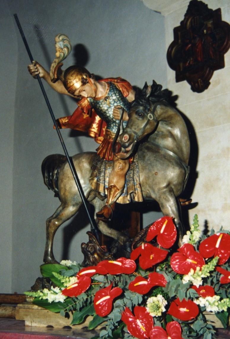 San Giorgio uccide il drago (gruppo scultoreo) - bottega italiana (sec. XIX)