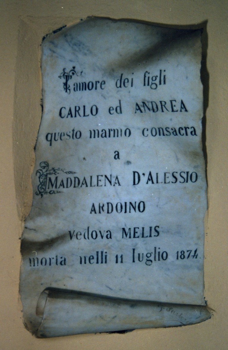 monumento funebre, frammento di Sartorio Giuseppe (sec. XIX)