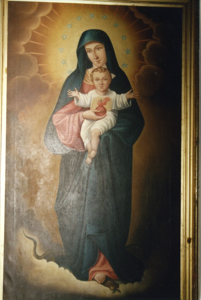 Madonna con Bambino e Sacro Cuore (dipinto) - ambito sardo (prima metà sec. XX)