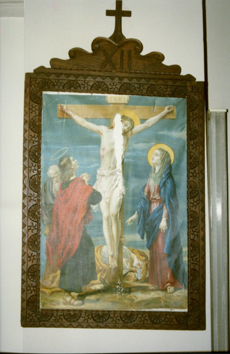stazione XII: Gesù innalzato e morto in croce (Via Crucis, ciclo) - bottega italiana, bottega sarda (inizio sec. XX)