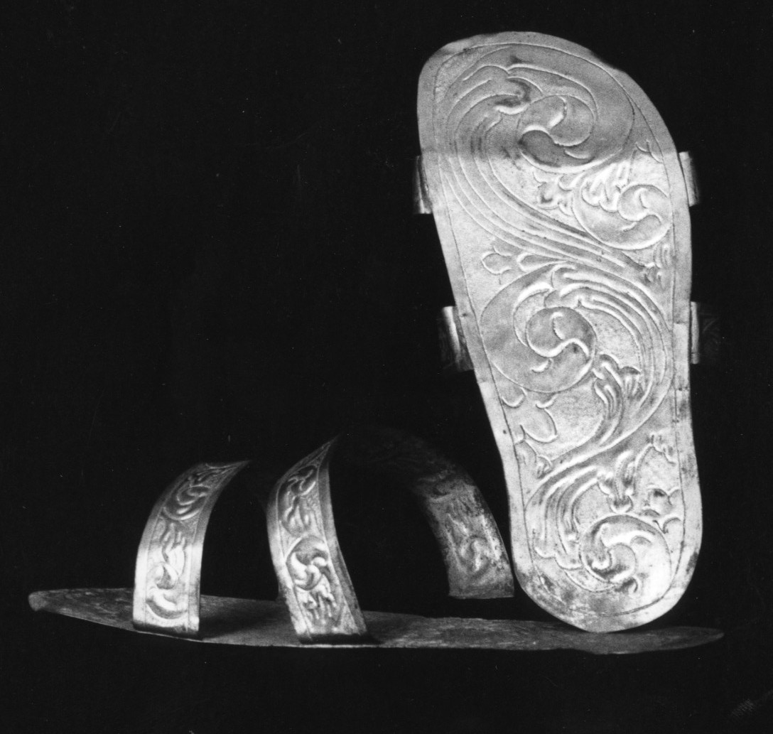 sandalo di statua, paio - bottega sarda (inizio sec. XX)