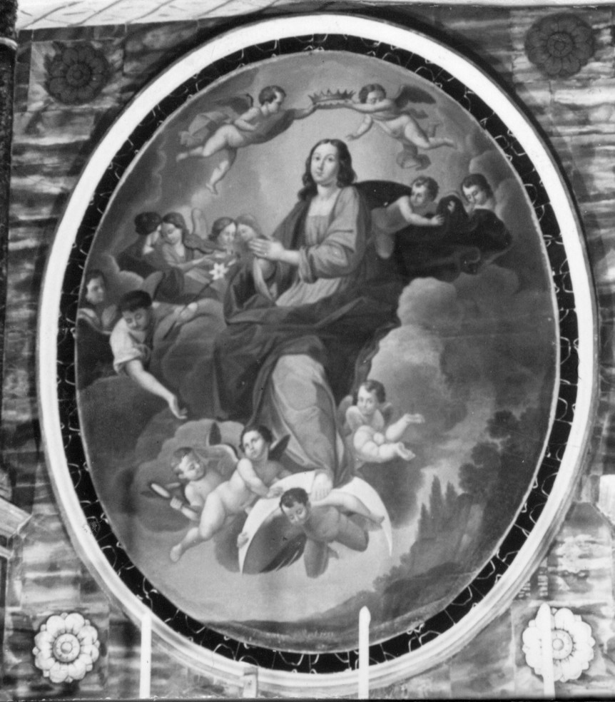 Madonna della Neve, Madonna con angeli (dipinto) di Caboni Antonio (sec. XIX)