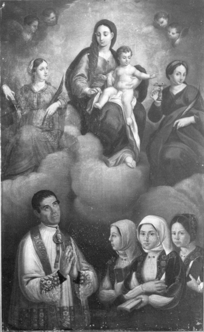 Madonna con Bambino tra Santa Caterina e Santa Lucia (dipinto) di Caboni Antonio (inizio sec. XIX)