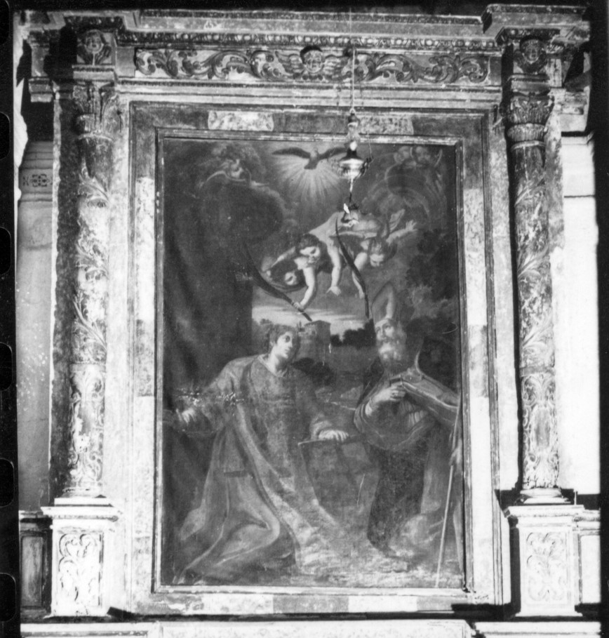 San Lorenzo e San Sisto (altare, insieme) di Sanna Francesco, Dullu Manuel (attribuito) (prima metà sec. XVIII, sec. XVIII)