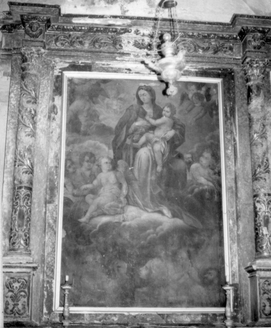 Madonna con Bambino e anime del purgatorio (altare, insieme) di Sanna Francesco (sec. XVIII)