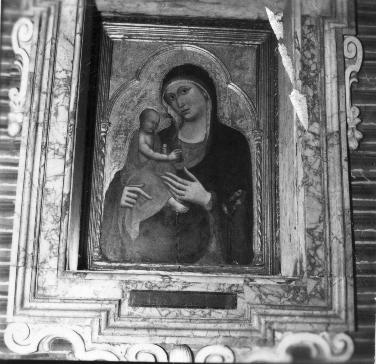 Madonna del Bosco, Madonna col Bambino (dipinto) di Nicolò da Voltri (attribuito) (secc. XIV/ XV)