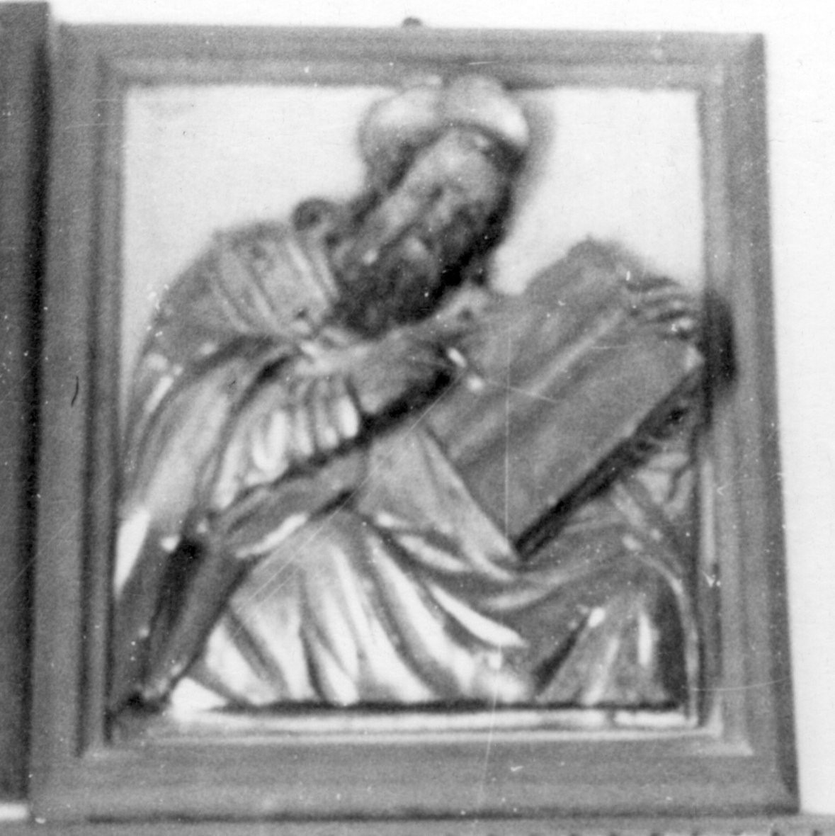 Santo Dottore della Chiesa (scultura, elemento d'insieme) - ambito sardo (sec. XVII)