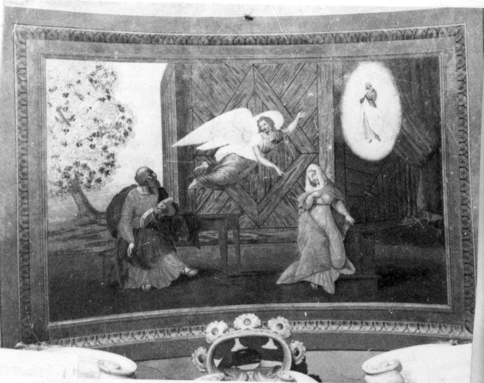 annuncio della nascita di Maria Vergine a Sant'Anna e San Gioacchino (dipinto) di Bossi Pietro, Vacca Cesare (sec. XIX)