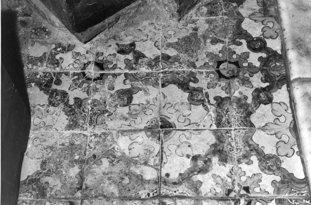 pavimento a mattonelle, insieme - bottega valenciana (sec. XVI)