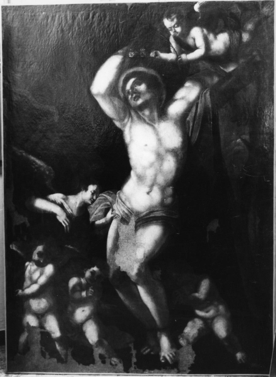 San Sebastiano curato dagli angeli (dipinto) - ambito spagnolo (sec. XVII)