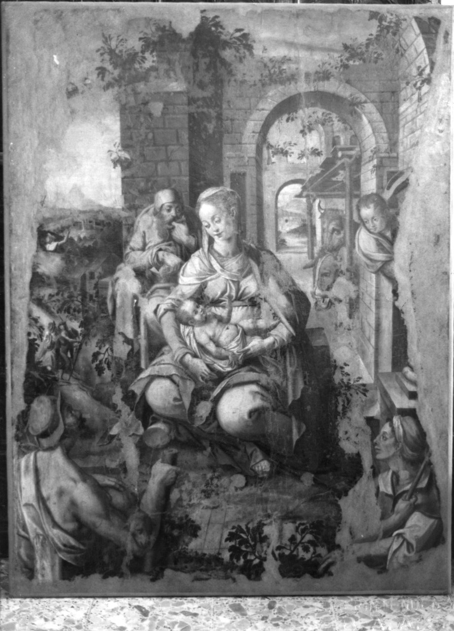 adorazione dei pastori (dipinto) di Pinna Francesco (attribuito) (primo quarto sec. XVII)