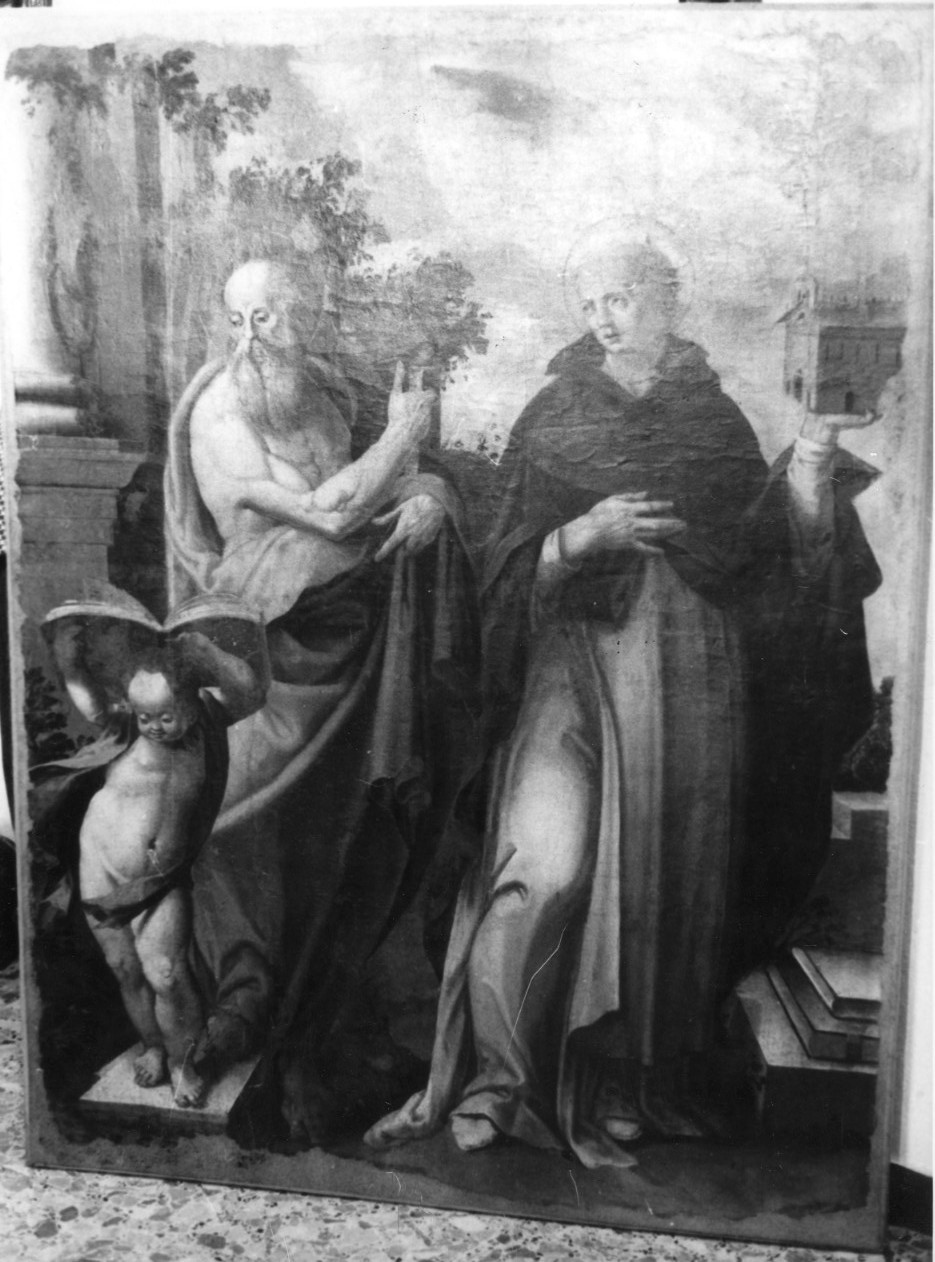San Girolamo e San Domenico (dipinto) di Pinna Francesco (attribuito) (primo quarto sec. XVII)