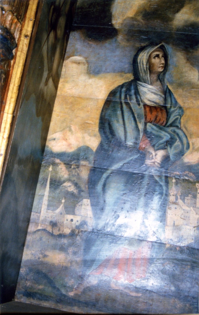 Madonna e San Giovanni Evangelista ai piedi della croce (dipinto, elemento d'insieme) di Zanda G. E (attribuito) (sec. XIX)